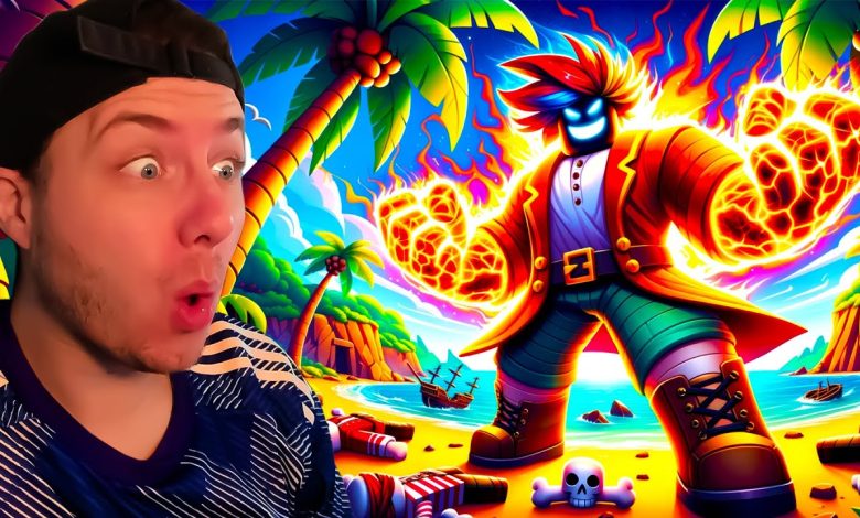 Combat contre un boss de la Sea 1 avec le Fruit du Magma dans Blox Fruits
